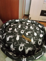 ZooMarket Лежанка с бортиком и подушкой для кошек, собак средних и малых пород 50х50 см Кошки черная + кошачья мята в подарок #40, Валентина М.