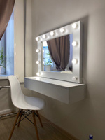 Гримерное зеркало GM Mirror 90см х 70см, белый, 11 ламп / косметическое зеркало #6, Соня М.