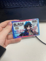 Наклейка на банковскую карту Хонкай Стар Рейл Блэйд, без выреза под номер карты Honkai Star Rail Blade #30, Виктория С.