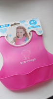 Силиконовый детский нагрудник для кормления с карманом babyyuga/ Слюнявчик, розовый #1, Диана Т.