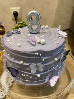 Вафельная картинка на торт БАБОЧКИ СИРЕНЕВЫЕ, украшение для торта и выпечки #14, Мария Р.