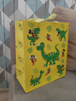 Пакет подарочный Disney Микки Маус и друзья "Dino" размер 23х27х11,5 см, подарочная упаковка, для детей #77, Алиса В.