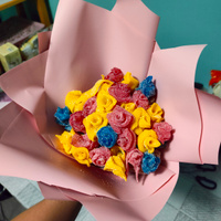 Корейская пленка для цветов матовая Аврора-50 рулон 10 м, ширина 50 см, толщина 60 мкм подарочная упаковка, бумага упаковочная #2, Ангелина К.