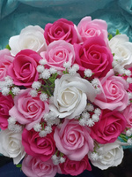 Букет из мыльных роз Миллион лепестков цвет фуксия 21 Роза #78, Татьяна А.