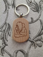Брелок для ключей из дерева Бук "Любимый, где бы ты ни был" #2, Анна В.