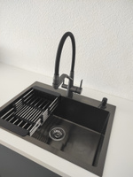 Комплект кухонная мойка из нержавеющей стали WISENT 6045B с PVD покрытием (60х45см) с раздвижным коландером и дозатором. #8, Артеменко Наталья
