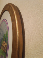 Рамка круглая для фото, вышивки и постера на стену Фоторамка Мастер Рио, 28х28 см, серый #95, Татьяна П.