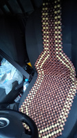 Накидка на сиденье автомобиля "Nova Bright" деревянная массажная покрытая темным лаком, с подголовником (127х38см). #87, Собир Н.