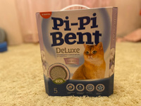 Наполнитель для кошачьего туалета Pi-Pi-Bent DeLuxe Clean Сotton глиняный , комкующийся, 5 кг #79, Анна