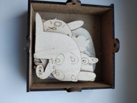 Фигурки раскраски, набор с магнитом, 7шт, "Озорные котики" / Подарочный набор для творчества деревянный, для мальчиков - девочек #31, Юлия К.