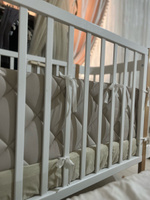 Бортики в кроватку для новорождённых стеганые MamiBro, 100% хлопок, 60х30 см - 2 шт, 120х30 см - 2 шт, серо бежевый #22, Сацита С.
