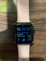 Силиконовый ремешок для умных часов Apple Watch series 1-8 и Эпл Вотч SE Ultra 42-44-45-49 mm / Спортивный ремешок браслет для смарт часов (Watch Sport Band), Облачно-Розовый #54, Кристина К.