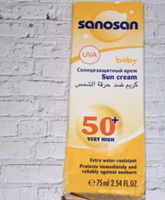 Sanosan Солнцезащитный крем детский, SPF 50+, 75 мл, для чувствительной кожи тела и лица детей водостойкий без запаха, 0+ мес #46, Gulnara O.