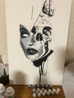 Девушка и череп / Абстракция Раскраска картина по номерам на холсте 40х60 #112, Елена И.