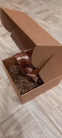 Крафтовая подарочная коробка, праздничная картонная упаковка с наполнителем и атласной лентой, самосборная #46, Лариса Р.