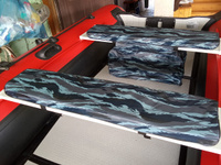 Комплект накладок на сиденья лодки 90х20х4 см, синий камуфляж комплект с сумкой оксфорд #16, Александр Е.