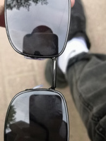 Очки солнцезащитные квадратные имиджевые тишейды унисекс (женские мужские) с жестким футляром #47, Максим Ш.