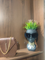 Статуэтка из гипса ваза кашпо голова Африканки чёрного цвета #22, Гульнара П.