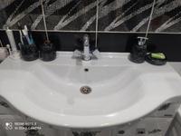 Набор для ванной комнаты аксессуары принадлежности комплект BATH PLUS PIETRA керамика черный #18, Елизавета П.