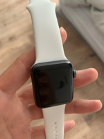 Cиликоновый ремешок для Apple Watch 38 40 41 мм, размер S/M, series 1-8 (для эпл вотч), белый, Bandside #105, Виктория М.