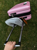 Чемодан Aksen на колесах М легкий из полипропилена, розовый чемодан женский для багажа, бесшумные колеса #42, Мирослава В.