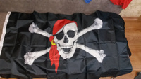Флаг пиратский Весёлый Роджер с банданой, 90x150 см, без флагштока #14, Максим Е.