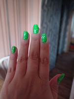 Masura Лак для ногтей Пикник в Любимом Парке, неоновый зеленый с глиттером , 11 мл #14, Мария П.