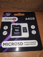 Карта памяти FUMIKO 64GB MicroSDHC class 10 (c адаптером SD) #64, Руслан К.