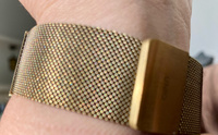 Ремешок UNIQ Dante для смарт часов Apple Watch 45 / 44 / 42 mm / мм / на умные часы Эпл Вотч серии 3, 4, 5, 6, 7, 8 и SE плетеный из нержавеющей стали, золотистый #8, Марина П.