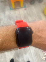 Сменный силиконовый ремешок для умных часов Apple Watch series 1-8 и Эпл Вотч SE Ultra 42-44-45-49 mm / Спортивный ремешок на смарт-часы Эпл (Ocean Band), Красный #3, ильгиз б.