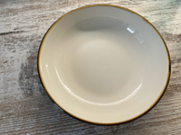 Тарелка глубокая фарфоровая для подачи блюд и сервировки стола Magistro "Церера", цвет коричневый, 1,1 л, диаметр 22 см #23, Щ Елена