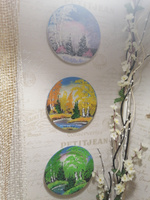 Декоративная тарелка с рисунком уральскими камнями "Лето" на подставке #9, Марина А.