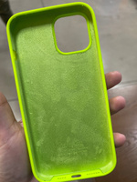 Силиконовый чехол для iPhone 12 Pro Max / Silicone Case DF на Айфон 12 Про Макс с бархатистым покрытием внутри, Зелено-желтый #26, Виктория П.