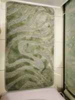 Коврик для ванной и туалета L'CADESI LEMIS 60x100 см противоскользящий, зеленый 001347 #92, Юрий А.