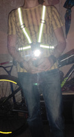 Светоотражающий жилет, ремень для безопасности велосепедиста, для бега, прогулки, похода. Сигнальный желтый с регулируемым размером. Зеленый #3, Дмитрий Б.