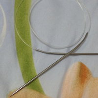 Спицы для вязания, круговые, с пластиковой леской, диаметр 3 мм, 14/80 см, с иглой #1, Надежда А.