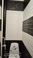 Стеновые панели, 3Д панели, самоклеящиеся панели 70х77 см, 10 шт, панели для стен мягкие, панели ПВХ, стеновая панель "Кирпич белый" #45, Наталья И.