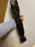 Канекалон для волос, пряди для плетения косичек, цвет темный шоколад, длина 130 см #57, Евгения К.