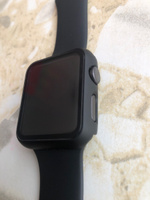 Защитный пластиковый чехол (кейс) Apple Watch Series 1 2 3 (Эпл Вотч) 42 мм для экрана/дисплея и корпуса противоударный бампер черный #97, Эдуард Ш.