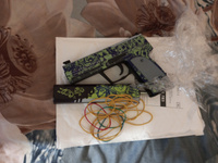 Деревянный игрушечный пистолет с глушителем USP Sticker bombing #2, Наталья С.