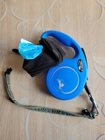 Поводок-рулетка для собак Flexi New Classic S ленточный синий 5 м, до 15 кг #3, Светлана Д.