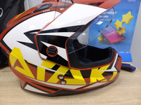 Мотард шлем эндуро ATAKI JK802 кроссовый мотошлем с визором RAMPAGE М(57-58) глянцевый #13, Николай М.