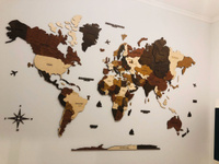 Карта мира настенная из дерева WoodenCountry 160х100 см / интерьерное украшение / декор на стену #54, Евгений Ш.