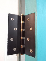 Петли дверные 2ШТ Puerto IN100-4S для межкомнатных дверей, Черный/хром блестящий #10, Ираида А.