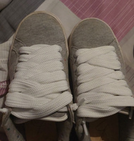 Шнурки для обуви LENKO широкие белые плоские 100 см, 20 мм #6, Анна Л.