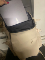Рюкзак бежевый / молочный / рюкзак мужской / рюкзак женский / рюкзак унисекс / рюкзак школьный / городской / туристический / спортивный / рюкзак для ноутбука / для работы / для поездок / водоотталкивающая ткань / Beauty Bag #14, анна К.