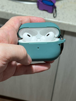 Силиконовый чехол для наушников AirPods Pro 2 с карабином / Аирподс про 2 / Серо-зеленый #36, Алексей