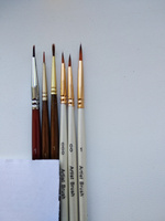 Набор круглых художественных кистей синтетика 6 штук (000, 00, 0, 1, 2, 3) Bomeijia белые ручки #68, Елена З.