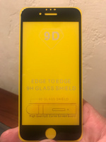 Комплект 2 шт. Противоударное защитное 3D стекло с олеофобным покрытием для телефона Apple iPhone 7 / Закаленное полноклеевое стекло на Эпл Айфон 7 / Полноэкранное с черной рамкой #27, Александр К.