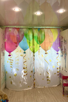 Шторы, фотошторы JoyArty "Гелиевые шары на праздник" из ткани сатен, 2 полотна шириной по 145 см, высота 265 см, шторная лента и крючки, степень затемнения 70 #2, Алексей С.